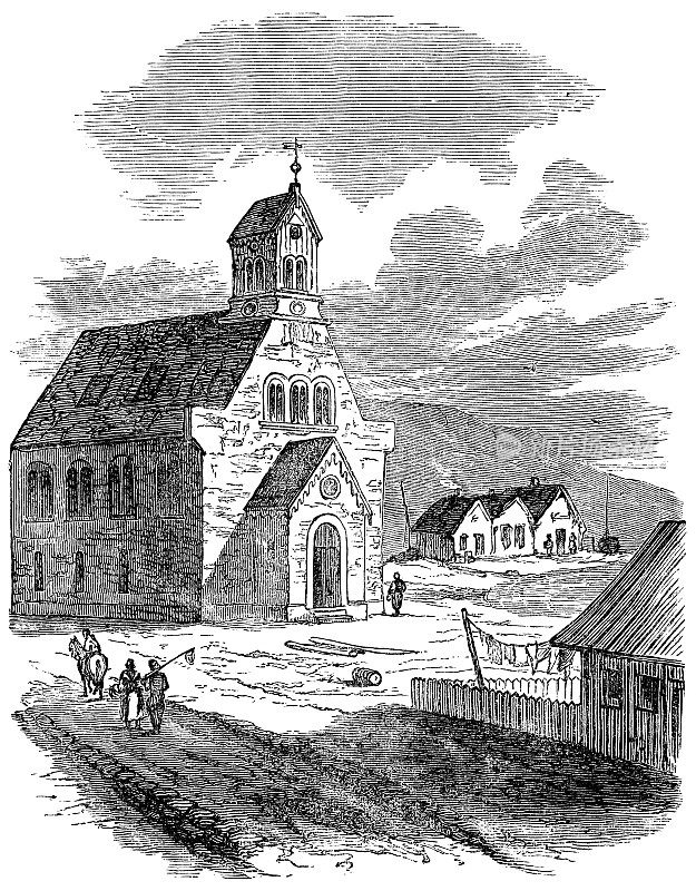 Reykjavík Cathedral in Reykjavík, Iceland - 19th Century